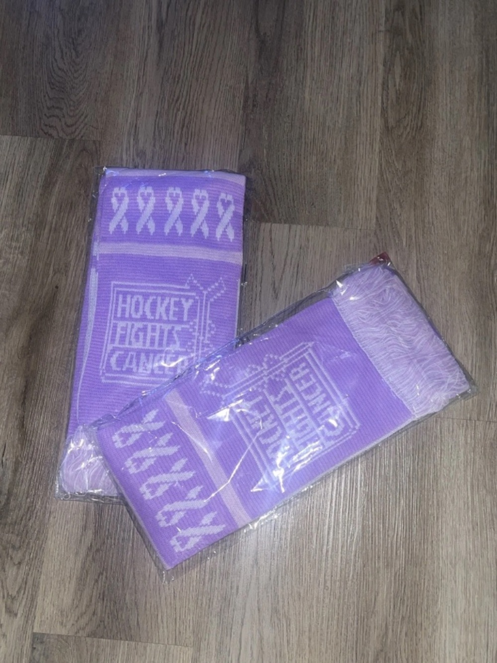 purple san jose sharks hockey fights cancer Awareness Scarf